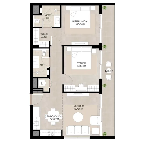 2 bedroom - Unit type E