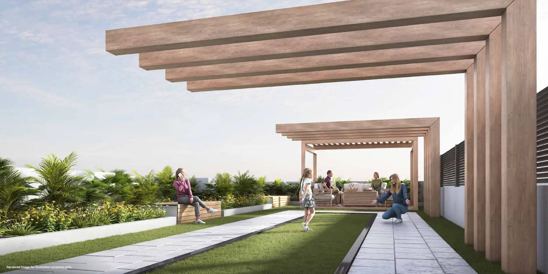 Safe and colorful outdoor children’s play area at Sunbliss