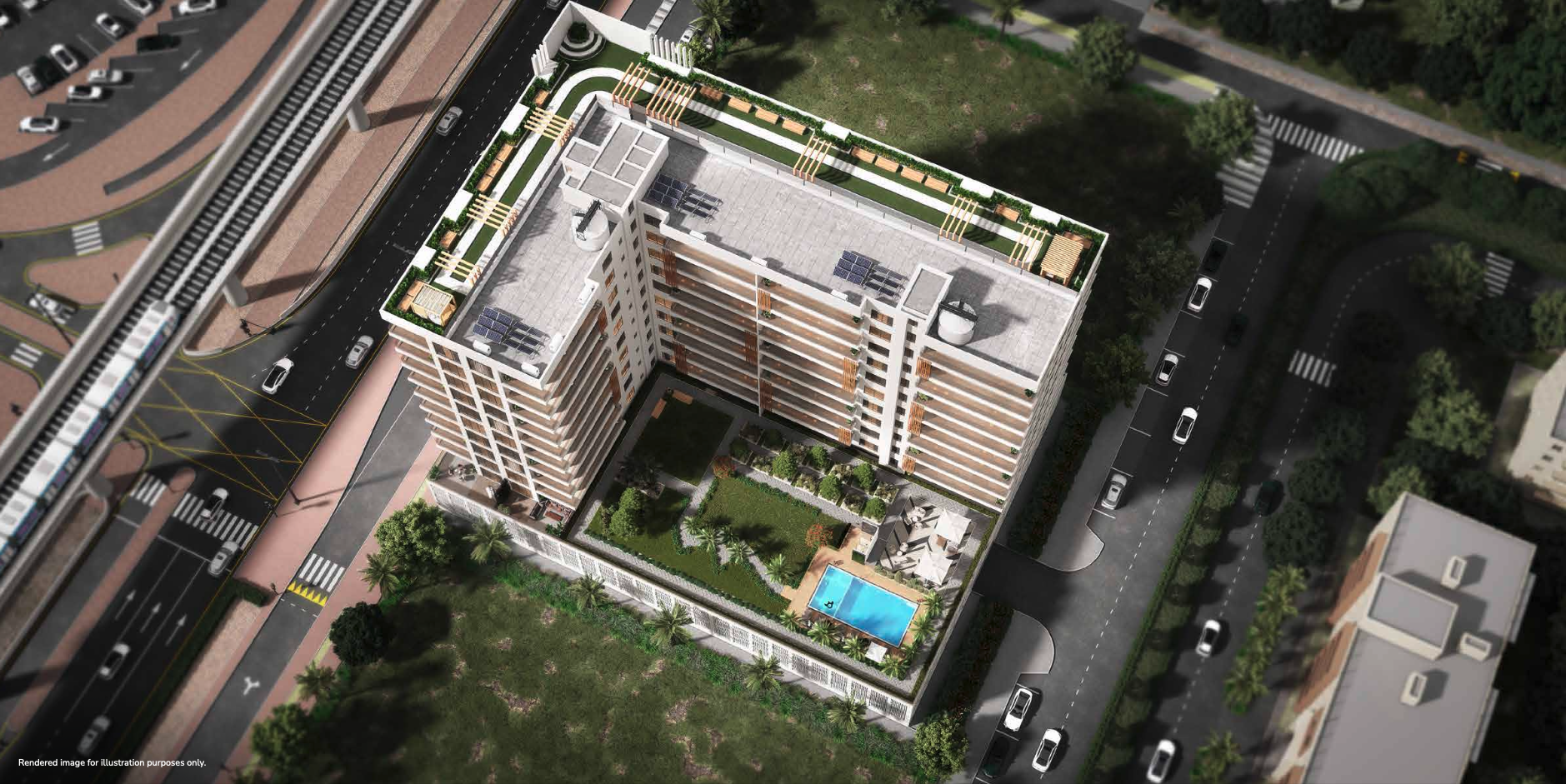 Street-level view of Sunbliss with parking and entrance