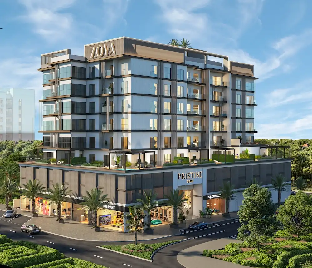Side view of Pristine by Zoya residential complex