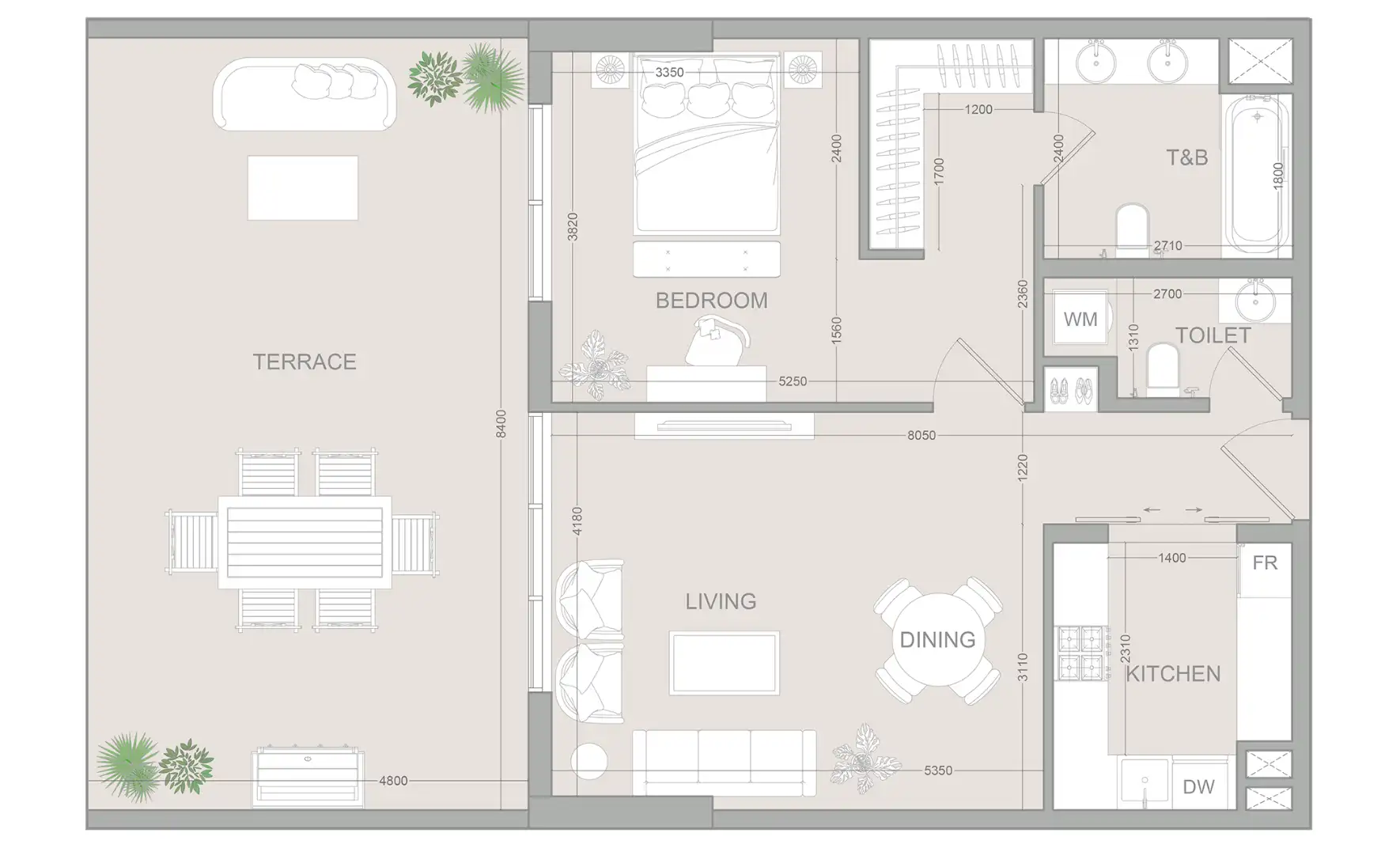 Functional 2 Bedroom floor plan