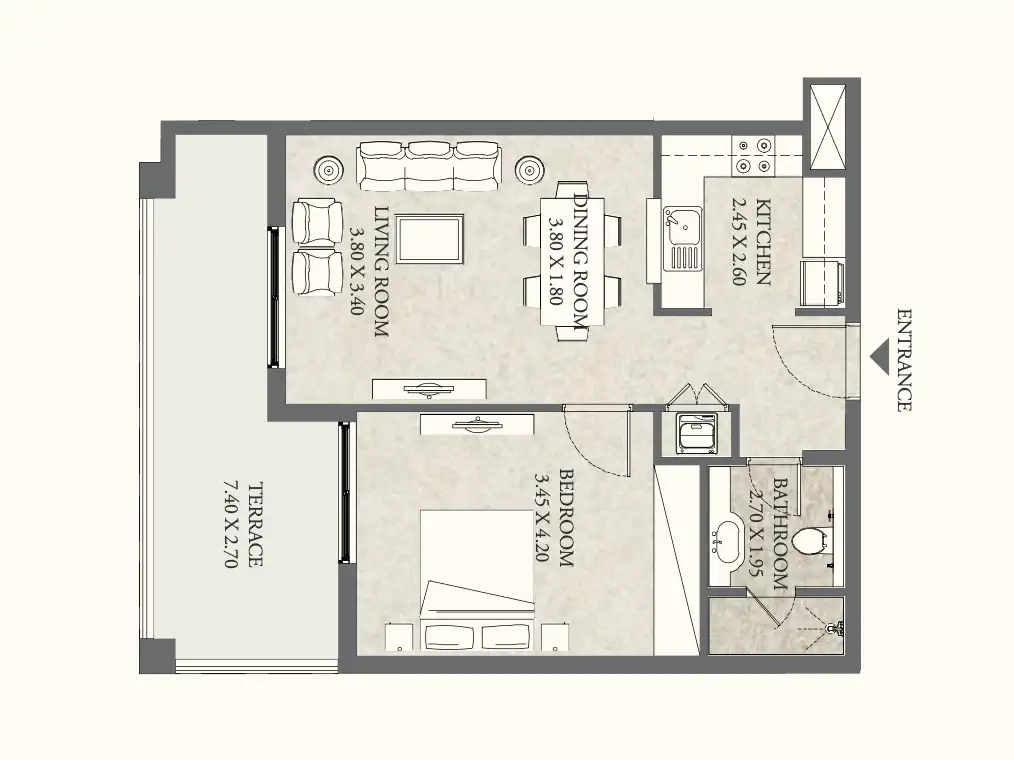 Stella Residence large 3-bedroom apartment layout