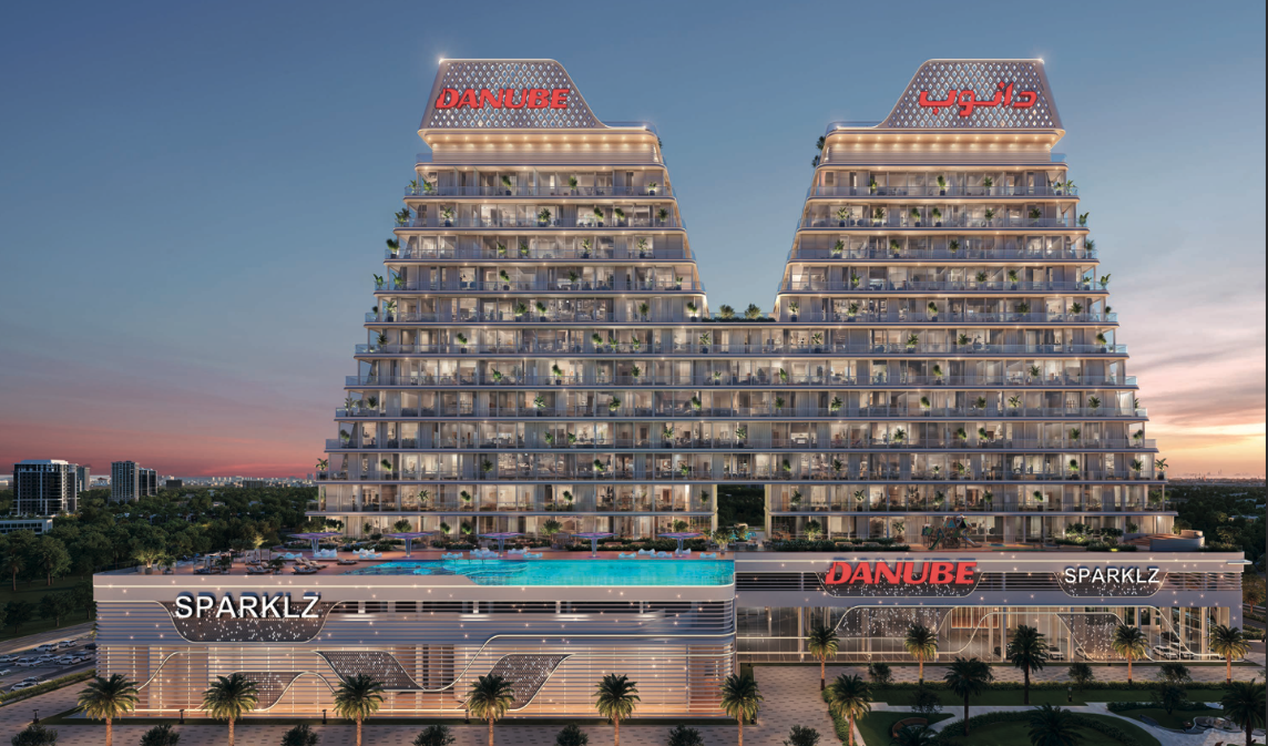 Striking architecture of Sparklz Dubai exterior