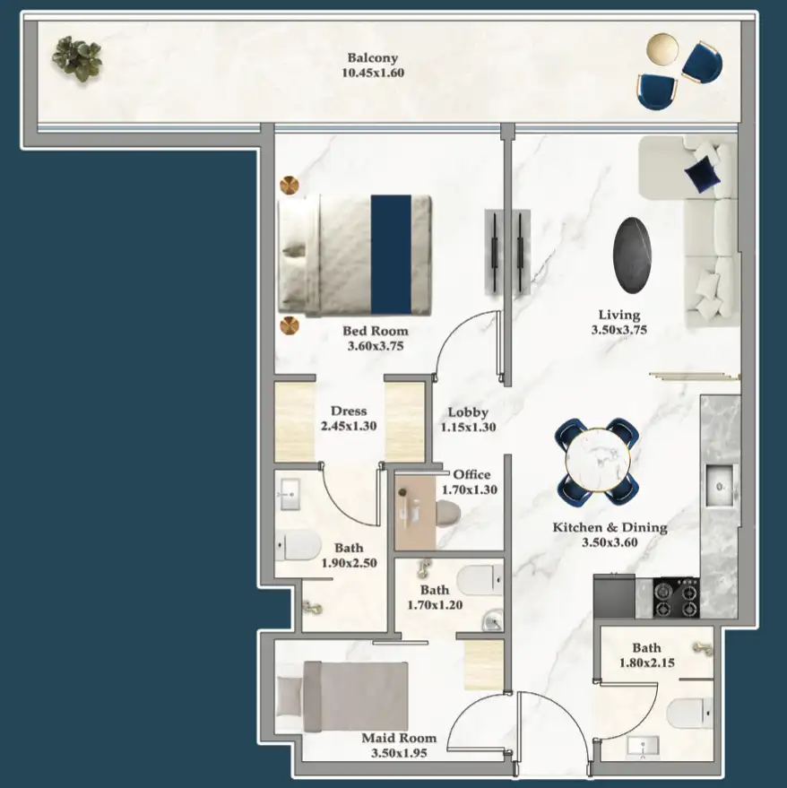 Spacious 1 bedroom layout at Sparklz in Al Furjan
