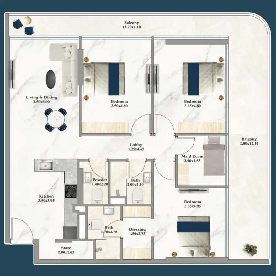 three bedroom apartment design – Sparklz Dubai
