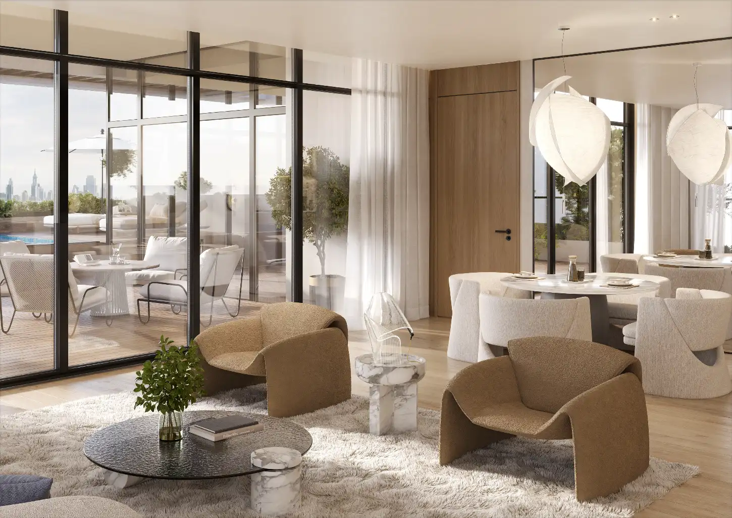 Spacious lounge filled with natural light