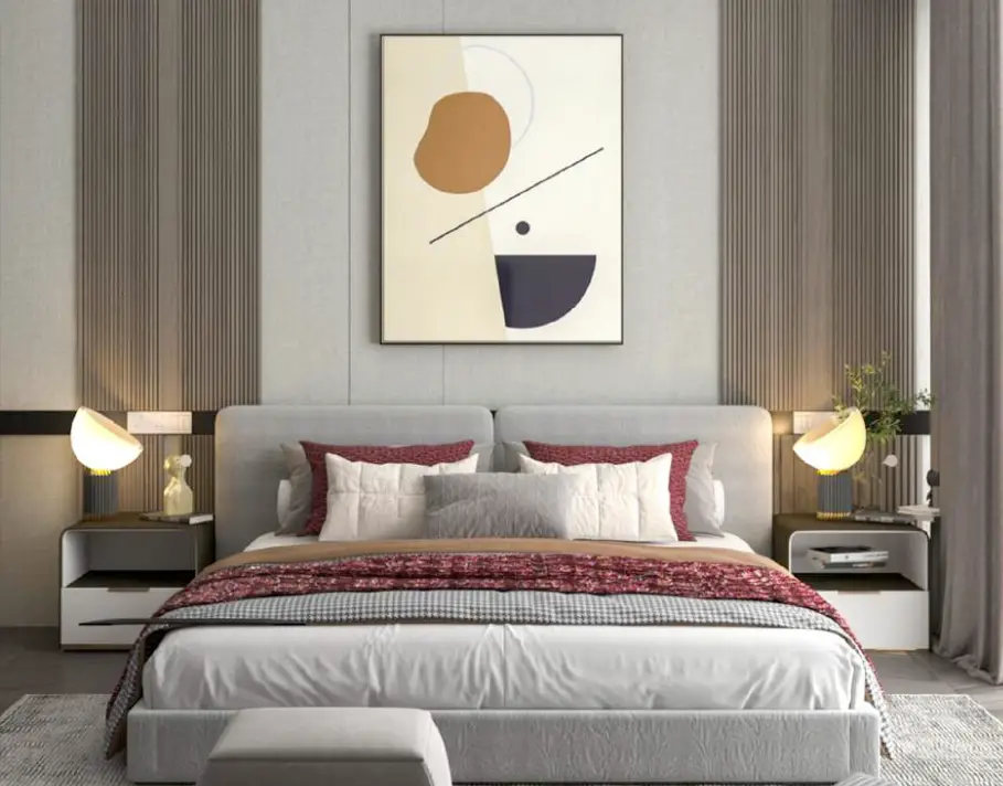 bedroom interior at Symbolic Zen with modern design and natural light