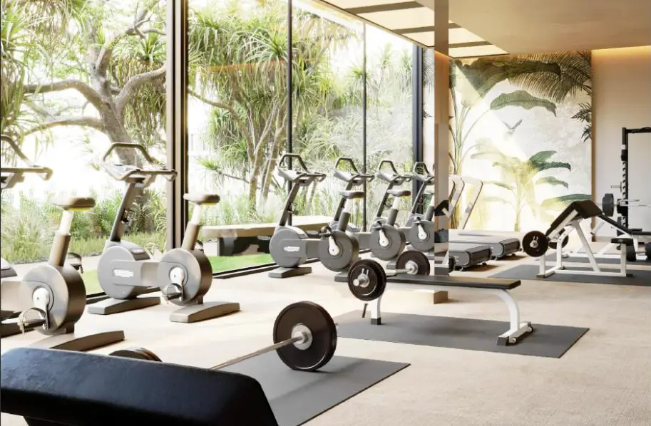 Fitness center at Symbolic Zen with modern equipment