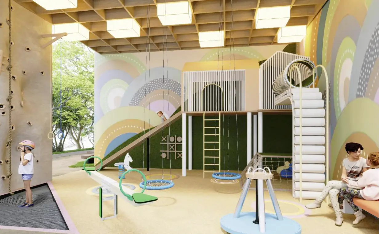 Outdoor children’s play area at Symbolic Zen community
