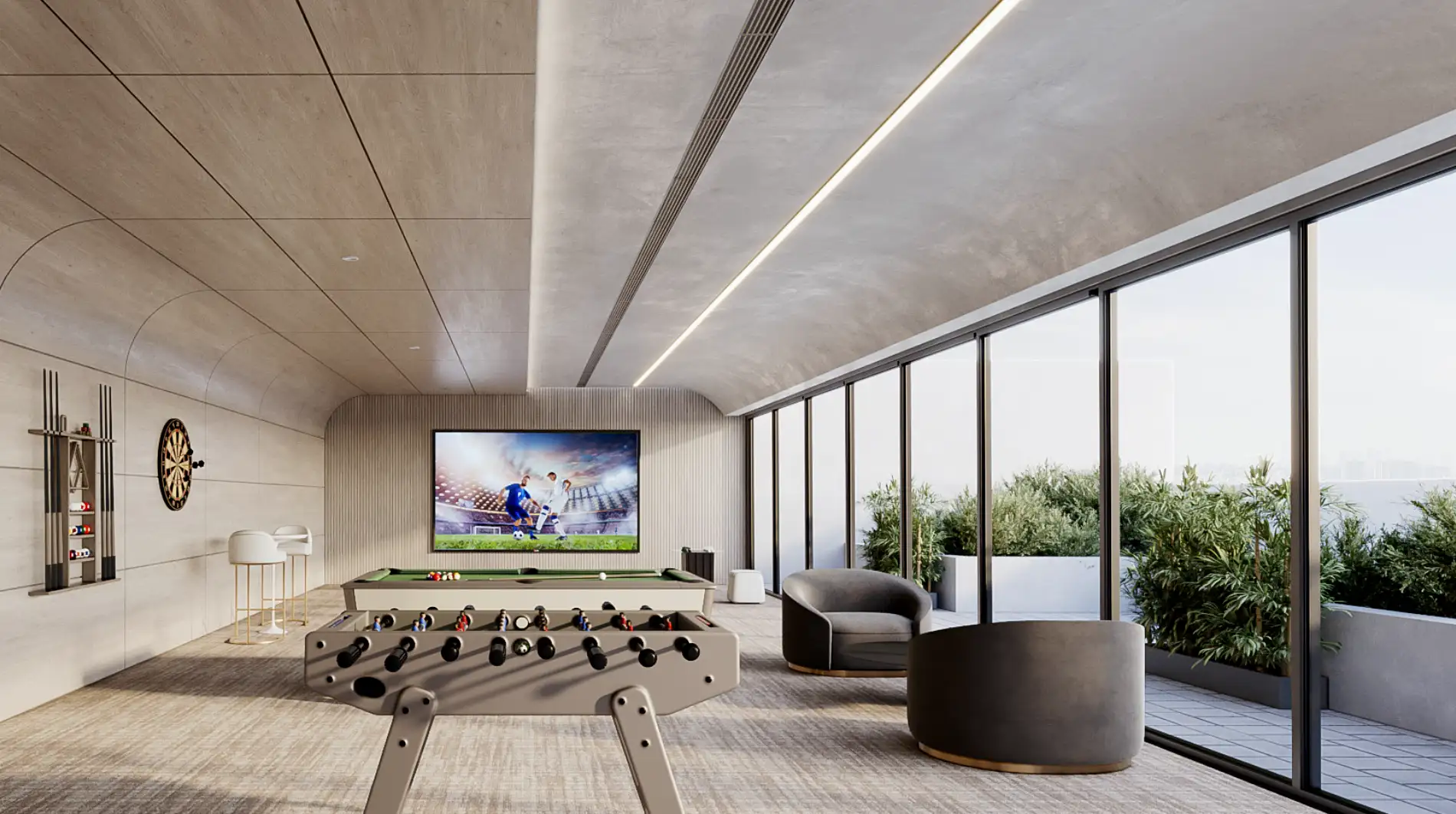 Indoor game zone at Marquis Insignia with consoles and activities