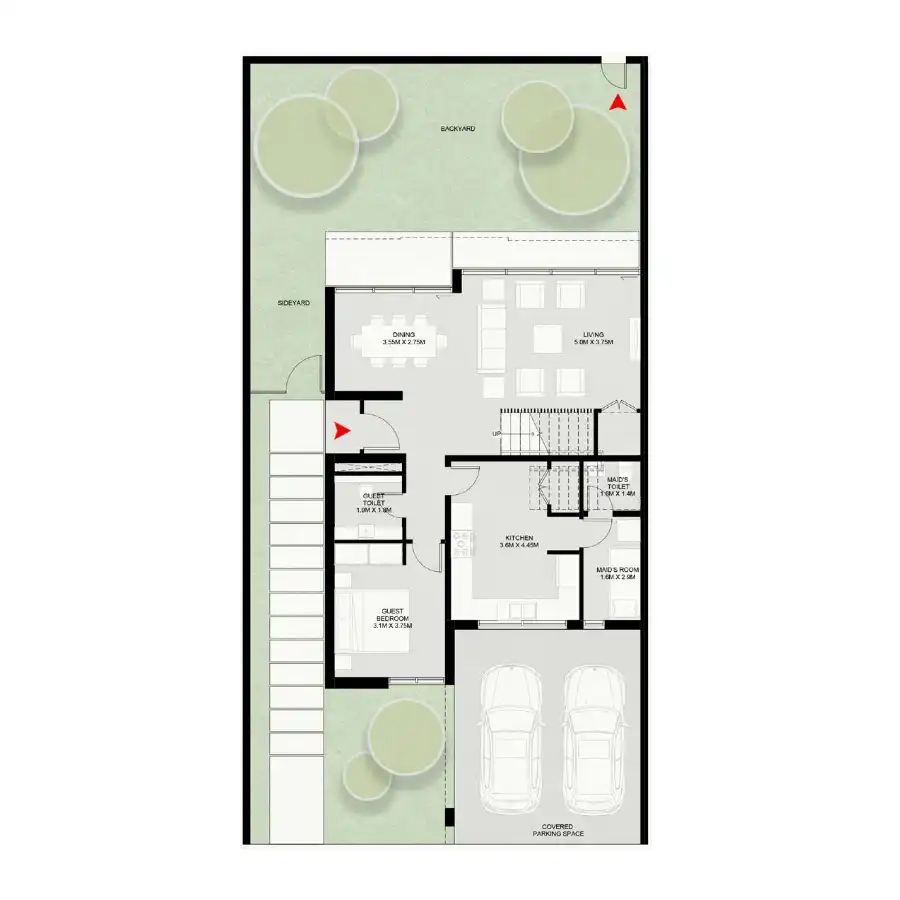 Floor plan for 4 bedroom townhouse at Anber Masaar