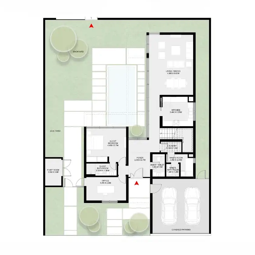 4 bedroom villa floor plan at Anber Masaar community