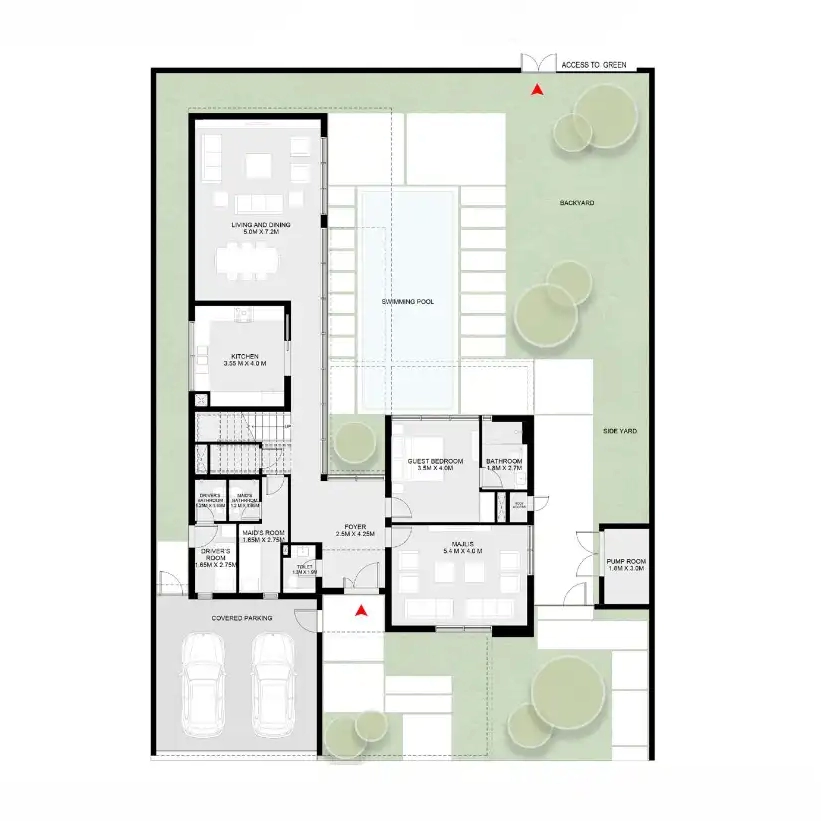 5BR luxury villa layout in Anber Masaar by Arada