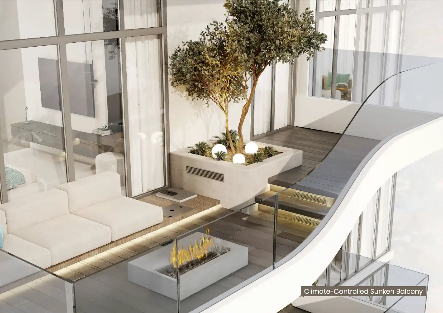 Sunken balcony with climate control in Reef 999