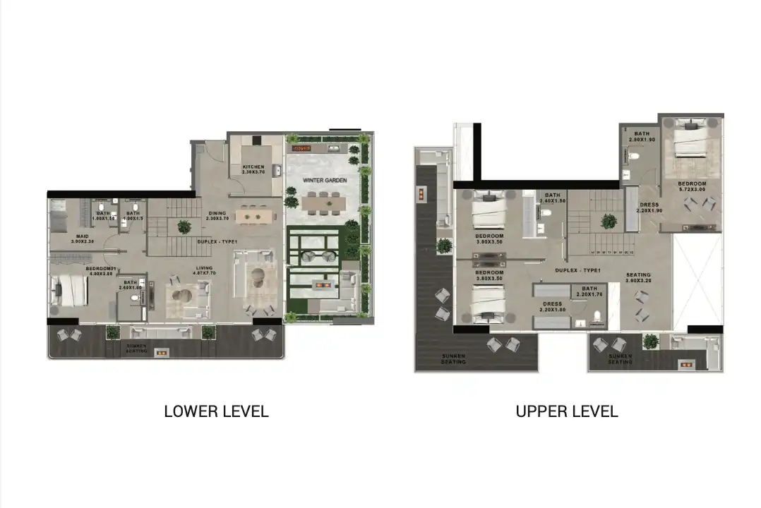 Second 4BR + M villa floor plan at Reef 999