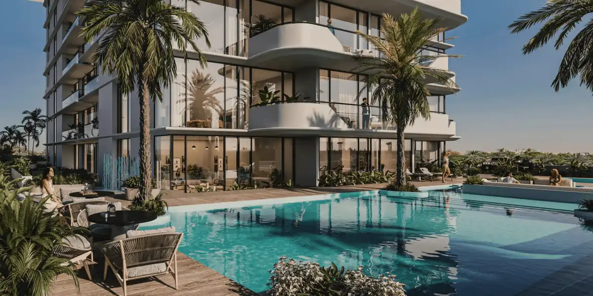 Street-level exterior of Evora residential project