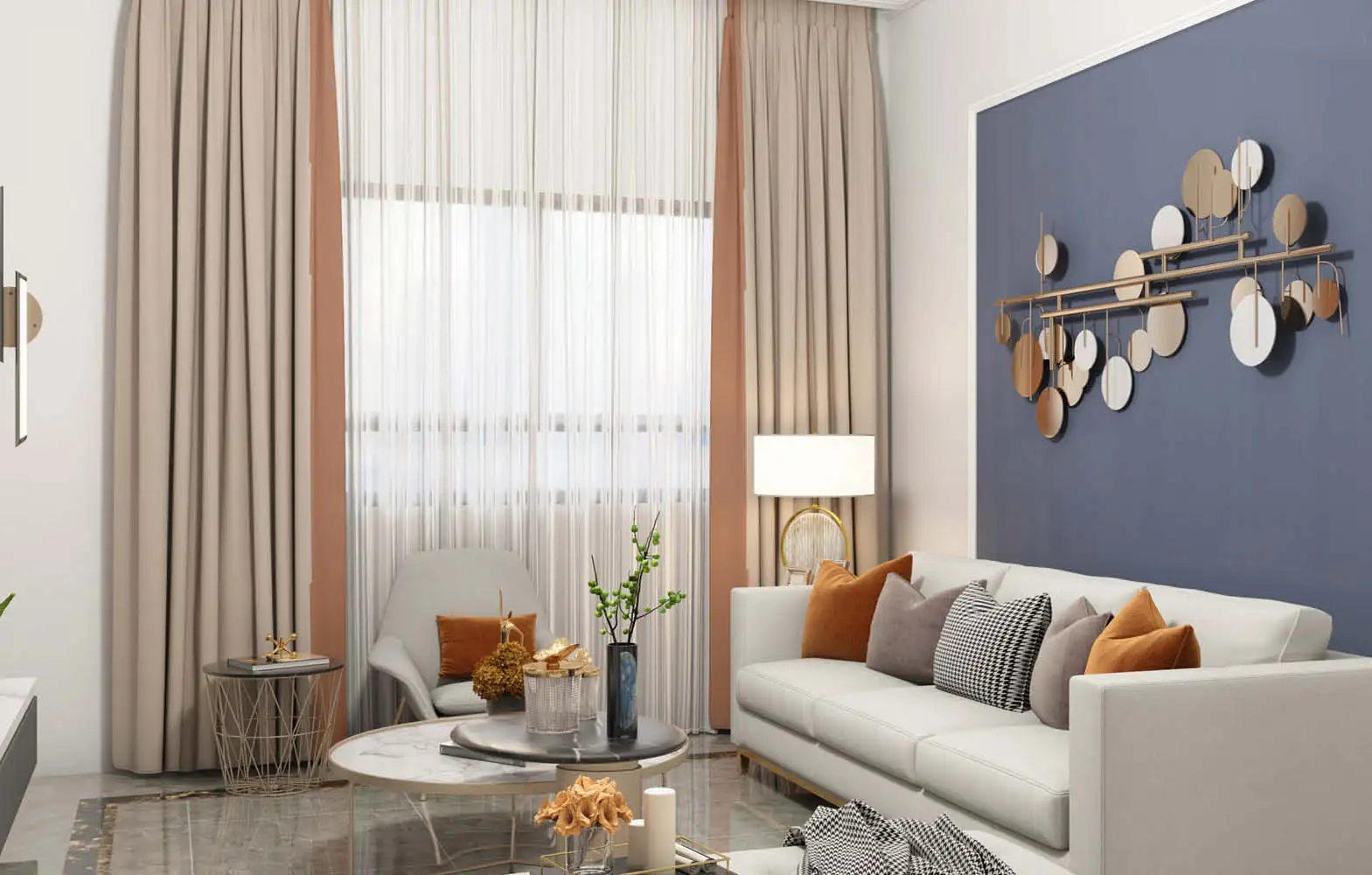 Stylish living area in Nadine I apartment with clean finishes