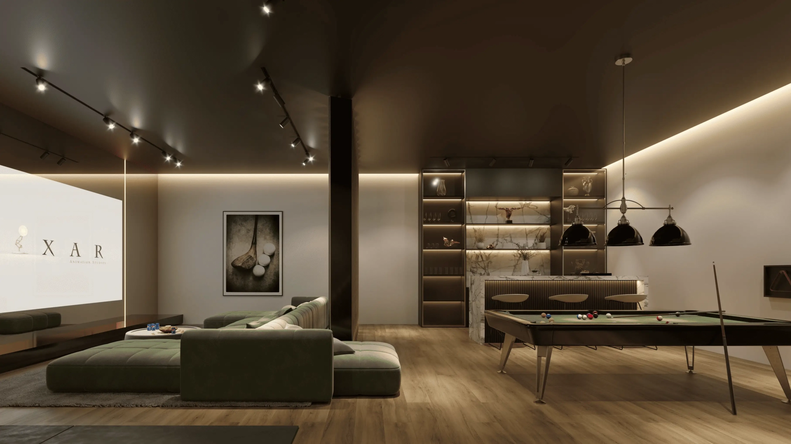 Indoor recreational game zone at Terra Villas