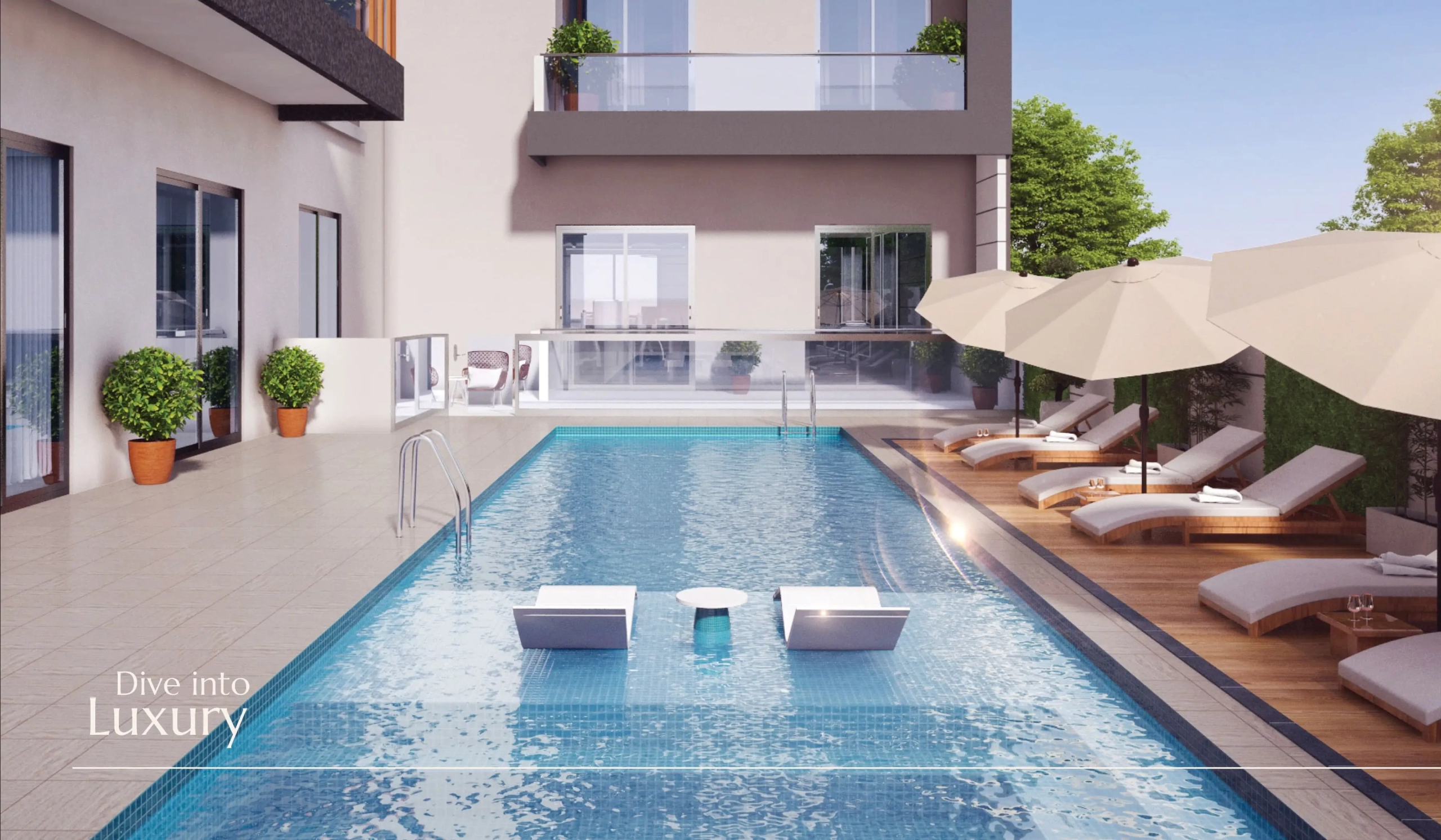 Outdoor swimming pool at Enaya Residences