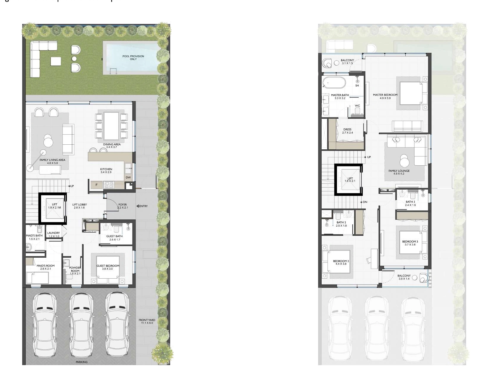 6 bedroom villa layout at Terra Golf Collection Dubai