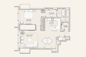 Signature penthouse layout at Burj Azizi with full skyline views