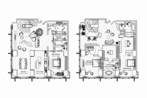 3 bedroom luxury apartment floor plan at Burj Azizi tower
