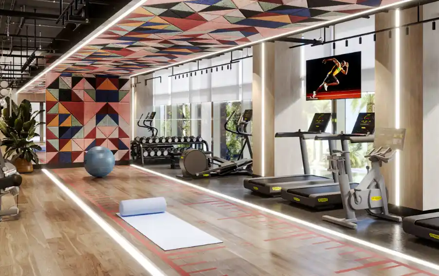 Fitness center at DoubleTree branded residences