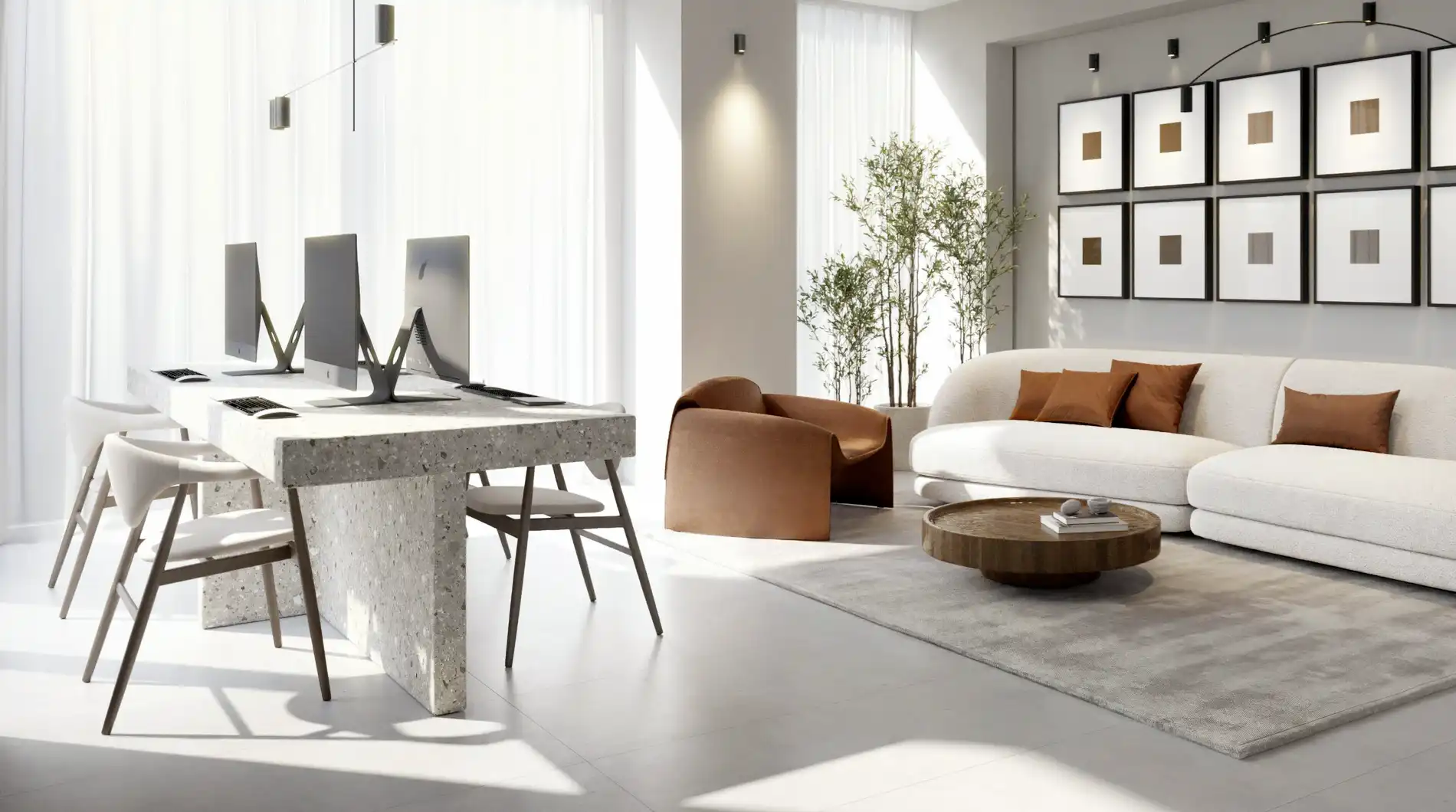 Open-plan living area at Lum1nar Dubai
