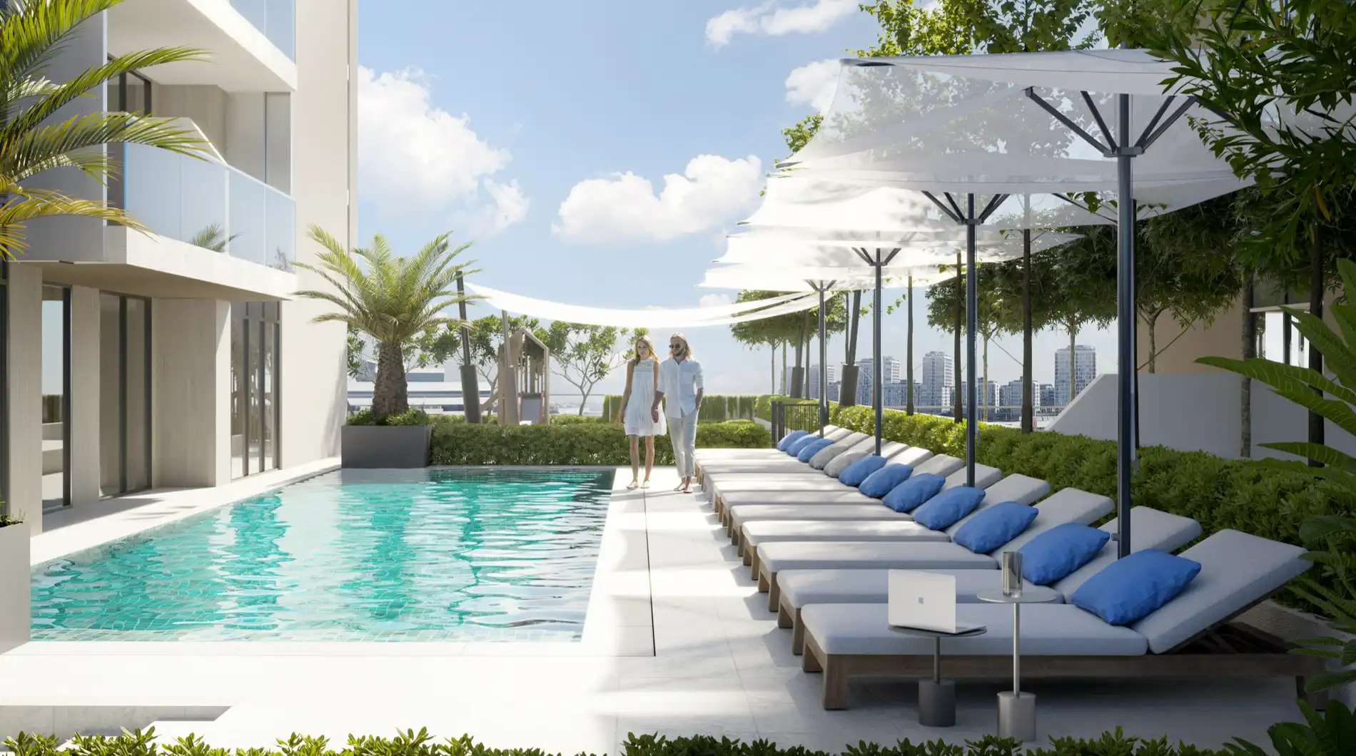 Resort-style swimming pool at Luminar by Object 1