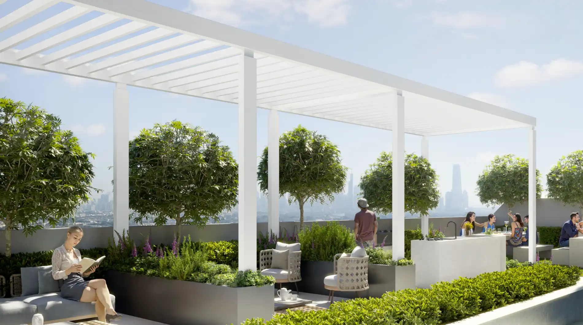 Green outdoor leisure area at Lum1nar Dubai