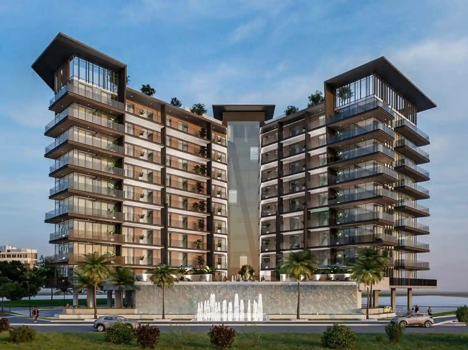 Side angle of Floarea Residence from street level