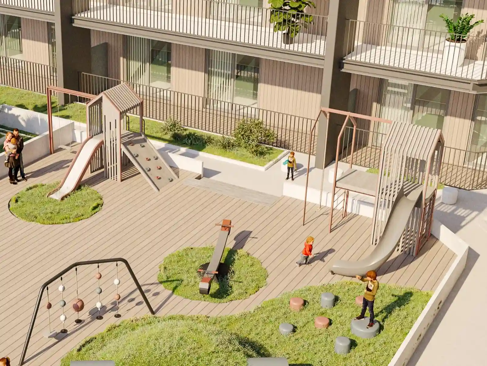 Outdoor kids’ play zone at Floarea Residence