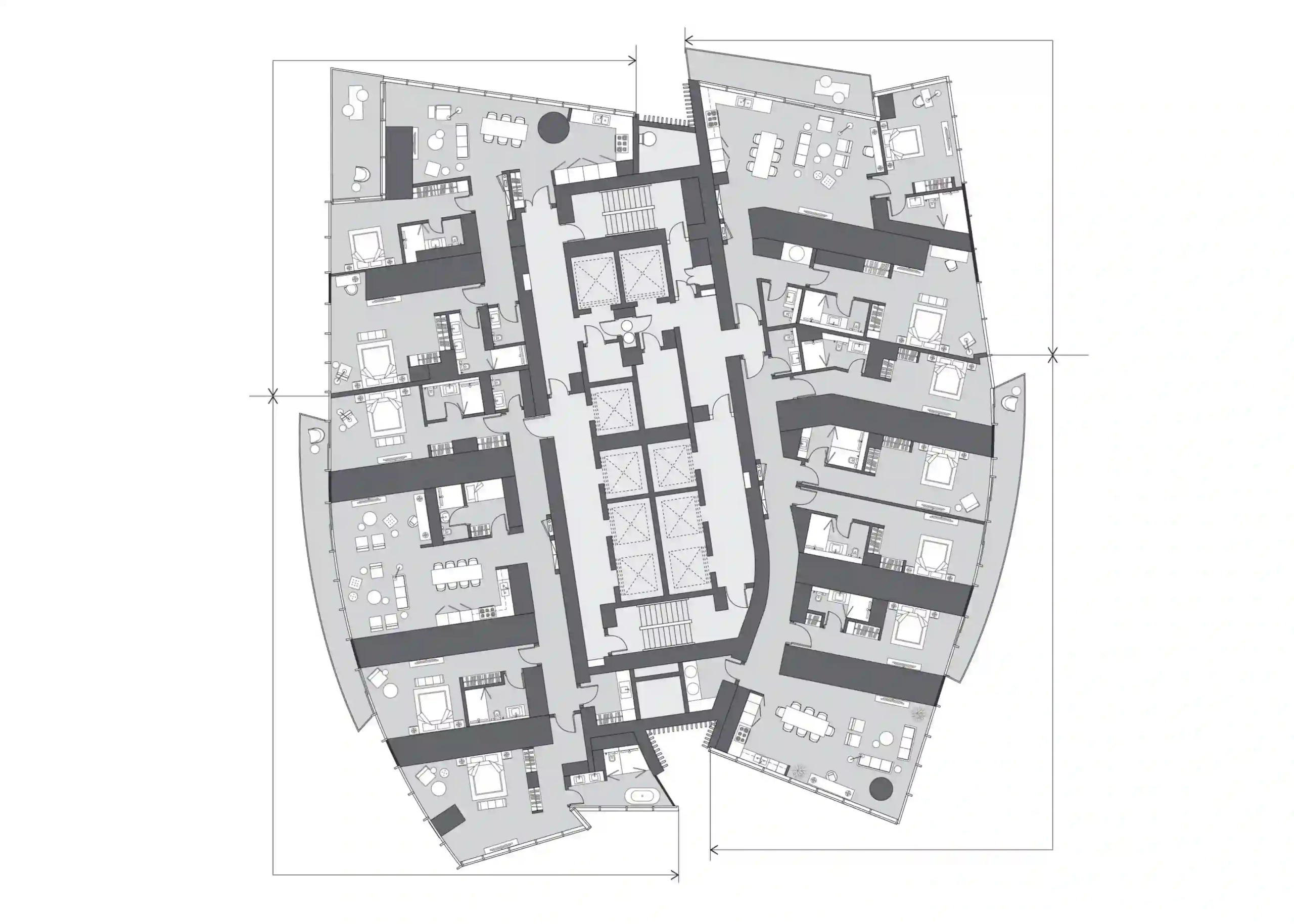 Four-bedroom penthouse floor plan – Six Senses Residences