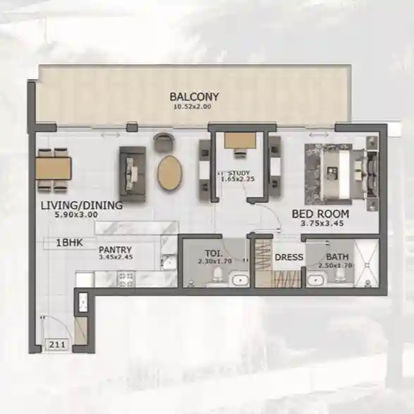 Corner unit with private plunge pool – Floarea Residence