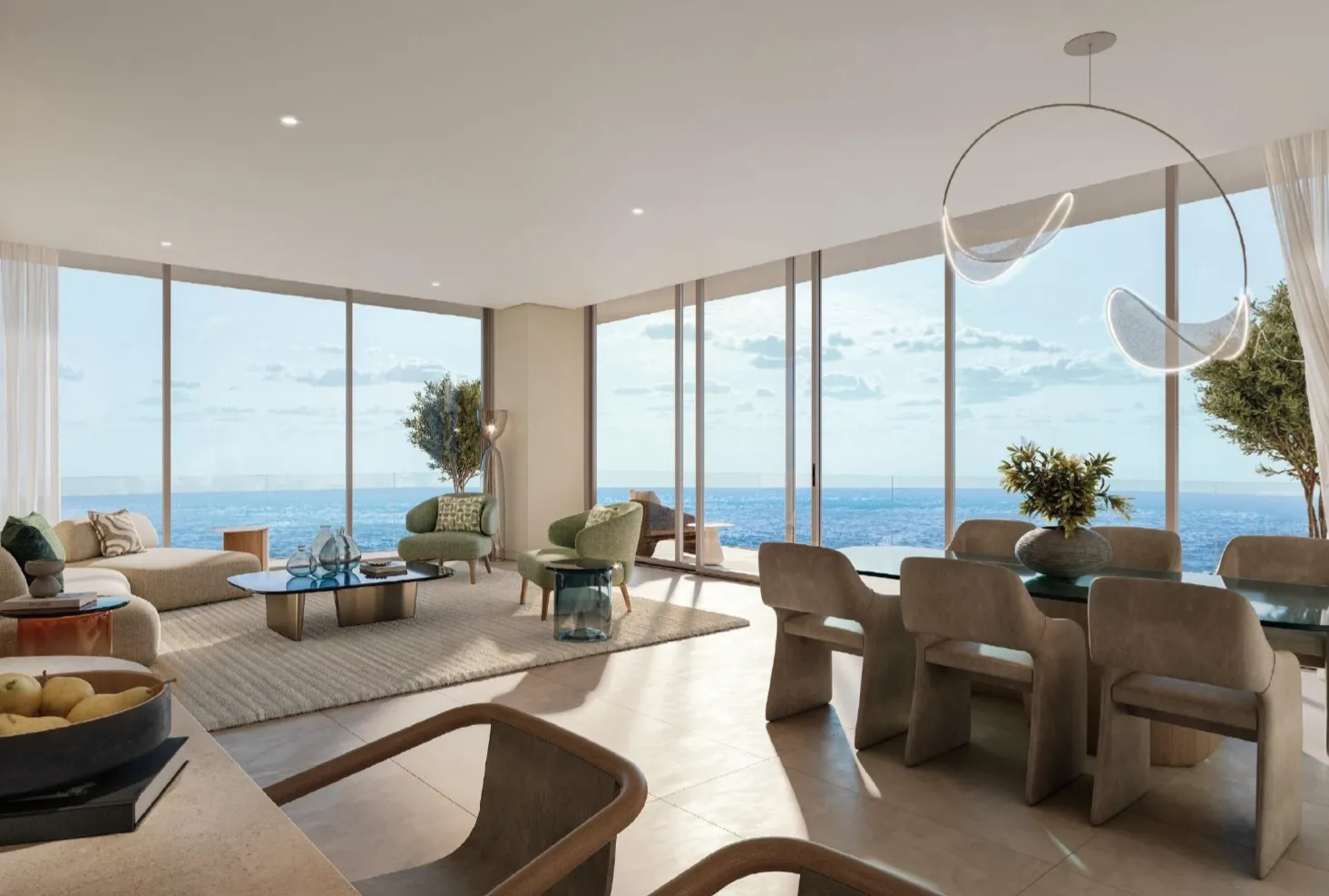 Modern open-plan living room at Chelsea Residences
