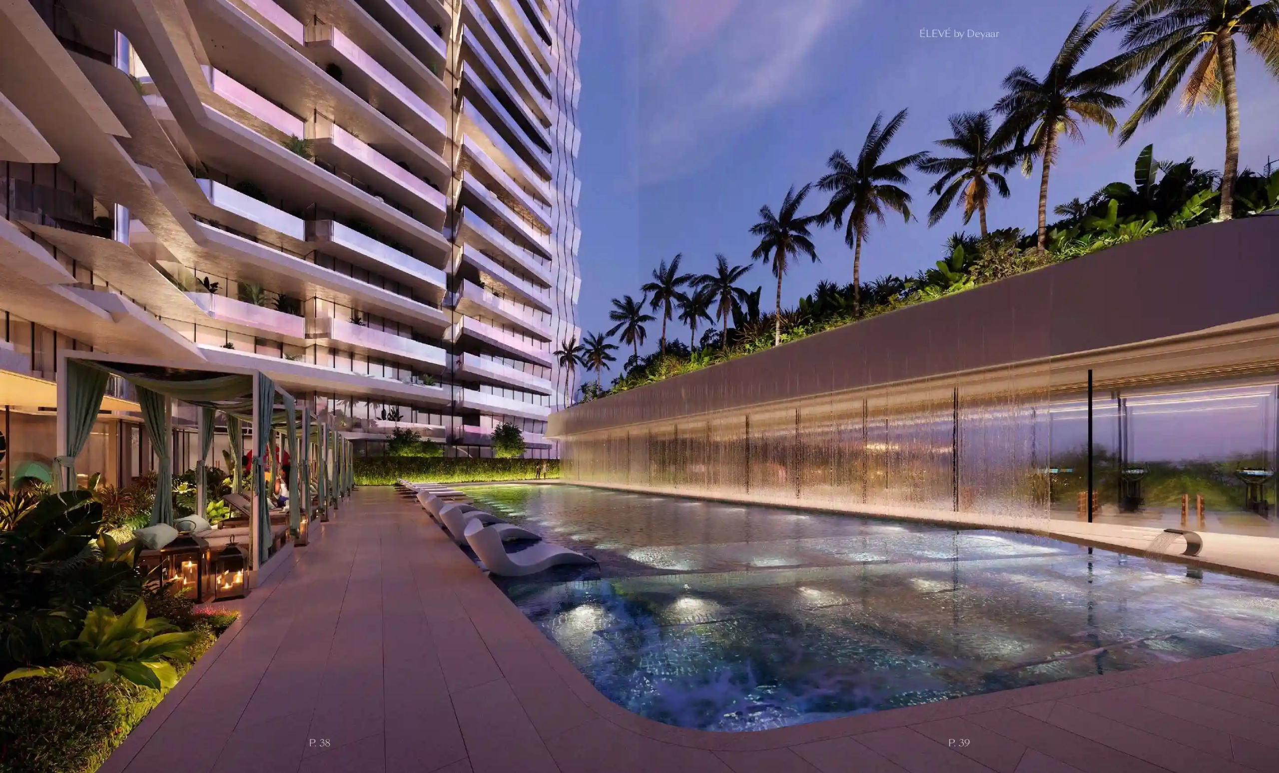 Swimming pool at ÉLEVÉ by Deyaar with sun deck