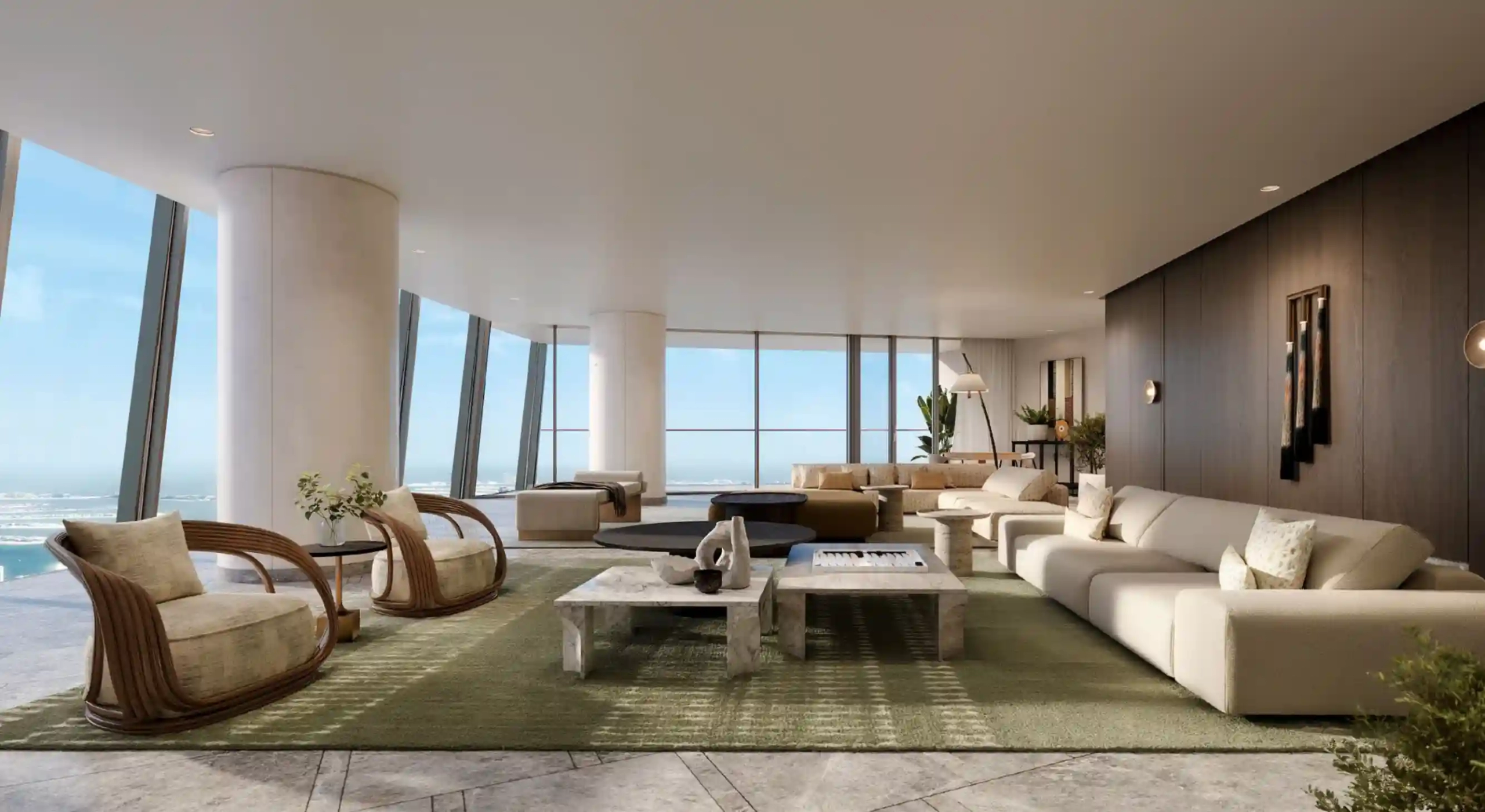 Spacious living room at Six Senses Residences Dubai Marina
