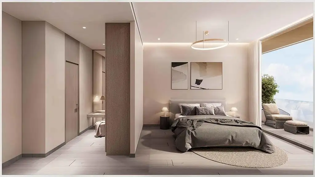 Spacious master bedroom in Valores Residences apartment