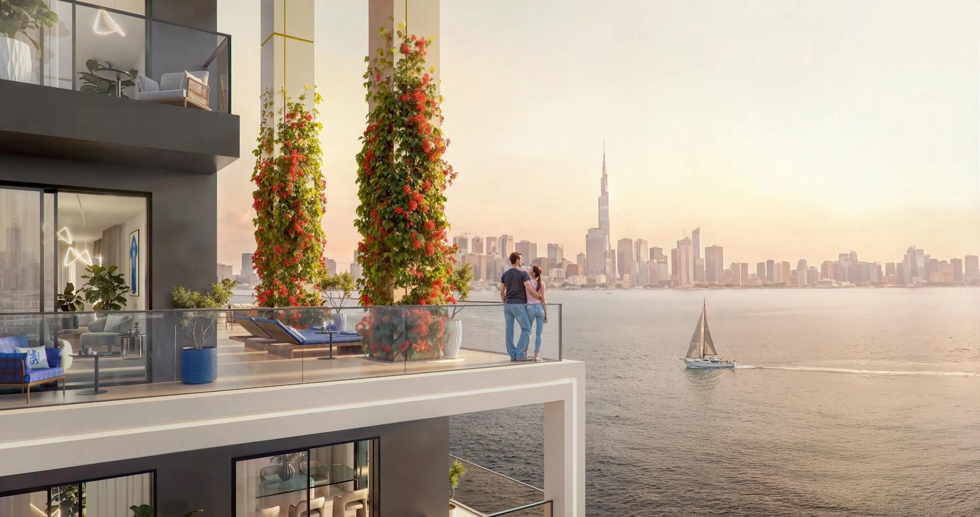 Balcony view from Chelsea Residences facing Downtown Dubai