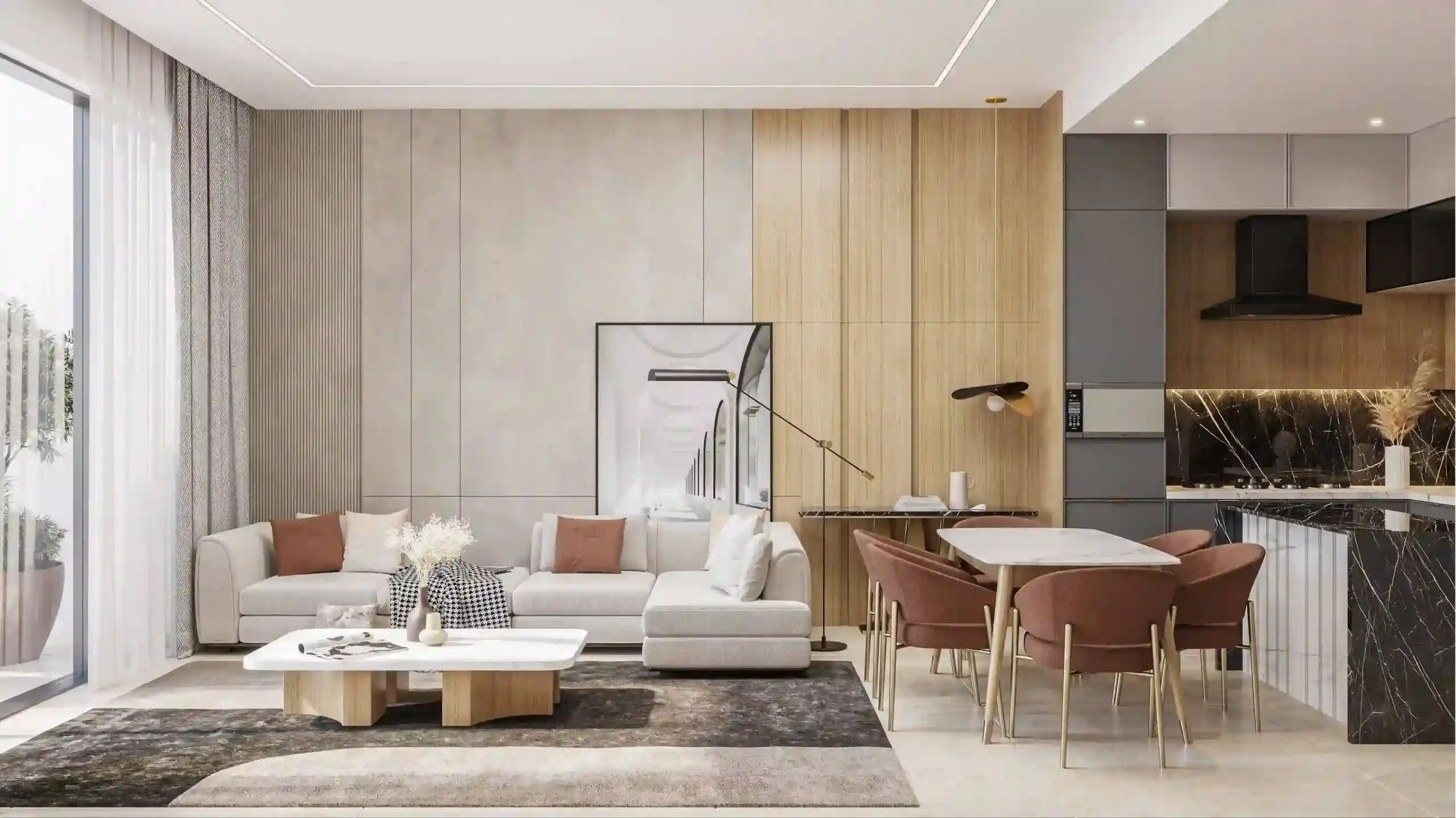 Samana California living room with open layout